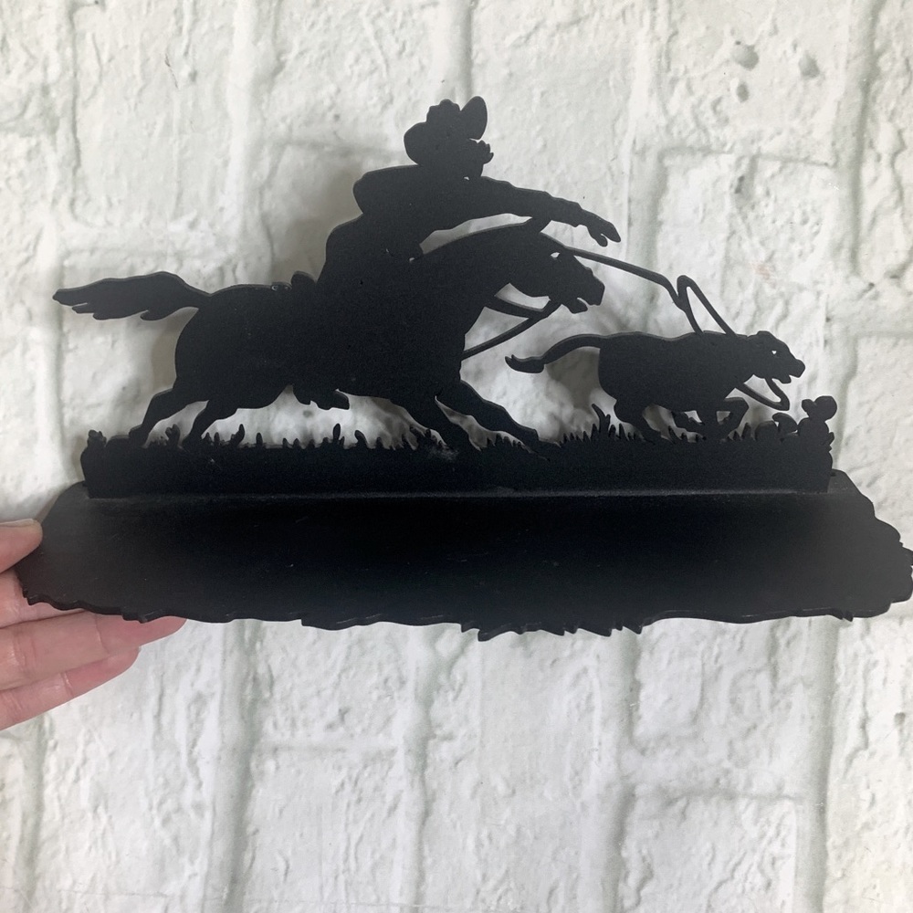 Rodeo cowboy western handmade metal shelf